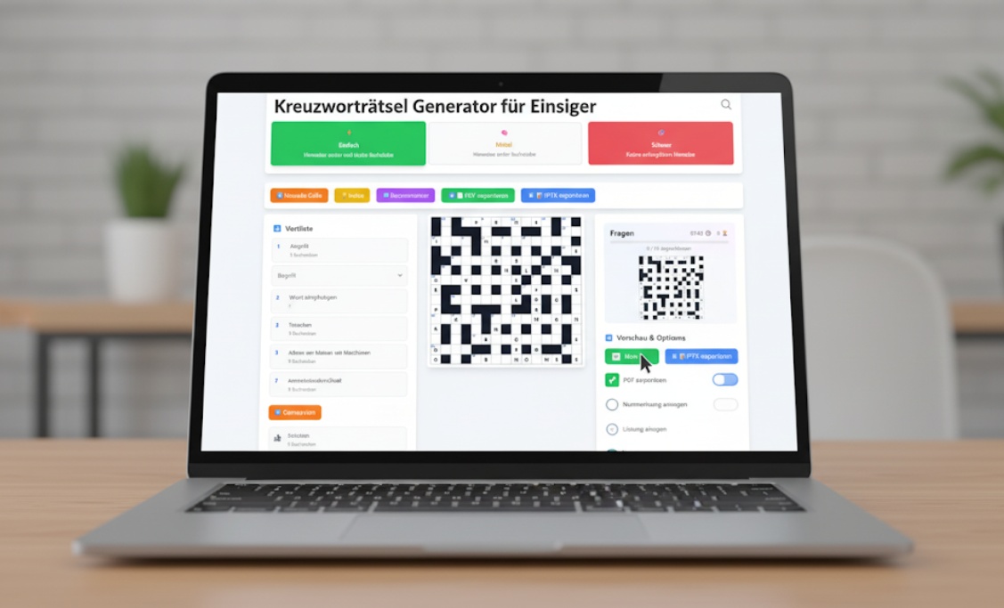 Kreuzworträtsel Generator für Einsteiger